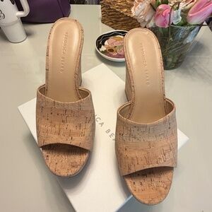 Veronica Beard Dali Cork Wedge Sandals | Natural Cork Platform | Size 10